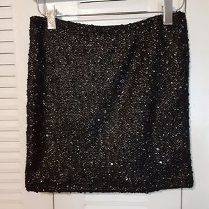 Wet Seal black glittery skirt